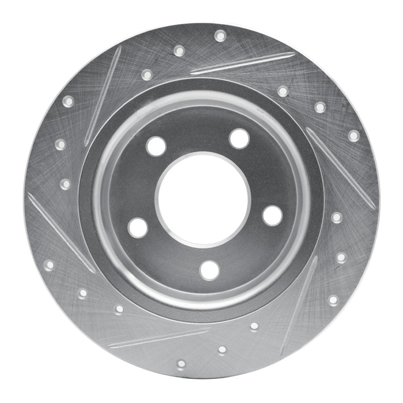 R1 04-13 Mazda 3 Rear Right Drilled & Slotted Silver Brake Rotor-Brake Rotors - Slot & Drilled-Grocery Getter Performance