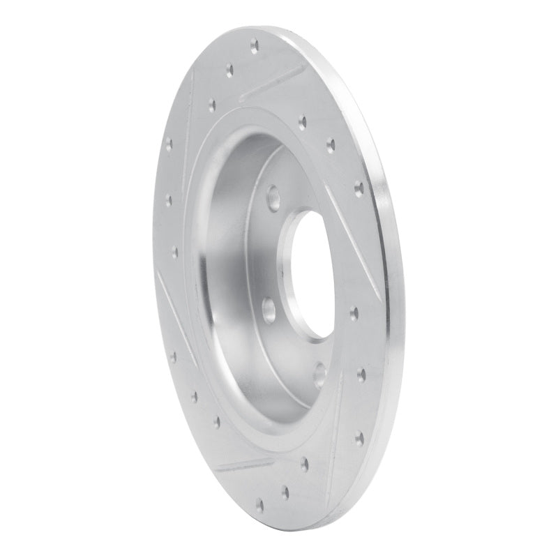 R1 04-13 Mazda 3 Rear Right Drilled & Slotted Silver Brake Rotor-Brake Rotors - Slot & Drilled-Grocery Getter Performance
