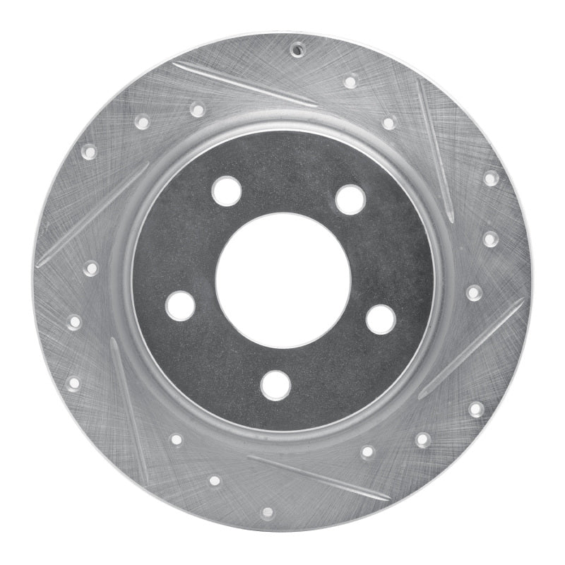 R1 04-13 Mazda 3 Rear Right Drilled & Slotted Silver Brake Rotor-Brake Rotors - Slot & Drilled-Grocery Getter Performance