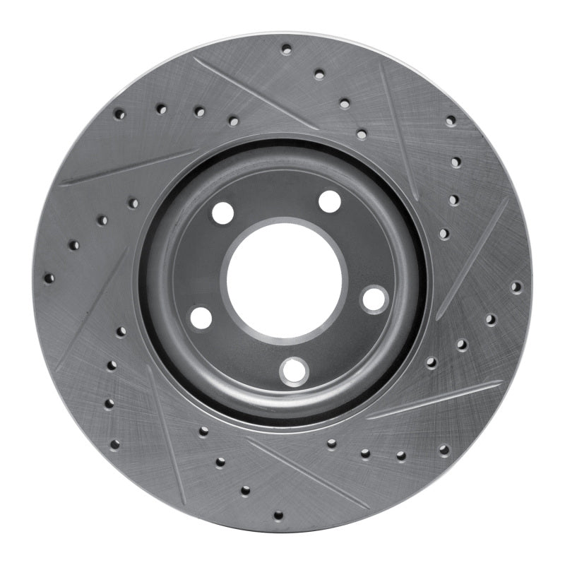 R1 04-15 Mazda 3 Front Left Drilled & Slotted Silver Brake Rotor-Brake Rotors - Slot & Drilled-Grocery Getter Performance