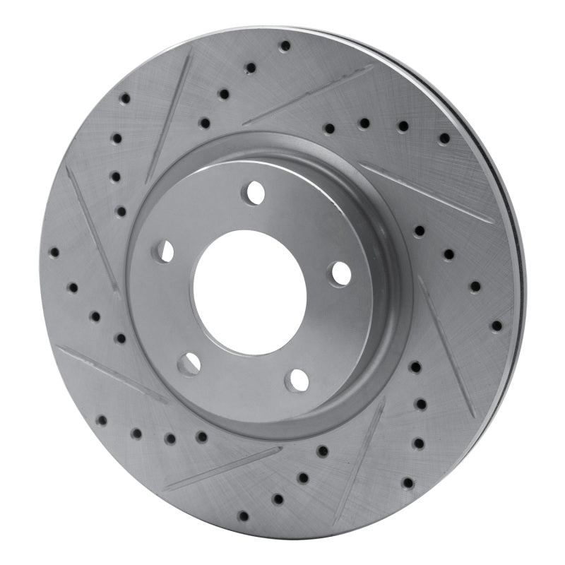 R1 04-15 Mazda 3 Front Left Drilled & Slotted Silver Brake Rotor-Brake Rotors - Slot & Drilled-Grocery Getter Performance