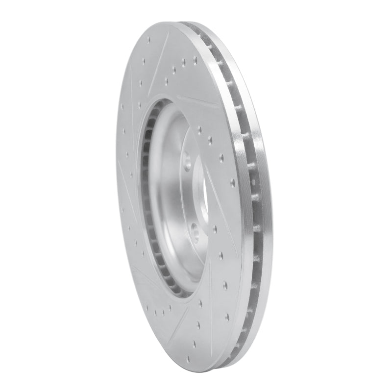 R1 04-15 Mazda 3 Front Right Drilled & Slotted Silver Brake Rotor-Brake Rotors - Slot & Drilled-Grocery Getter Performance