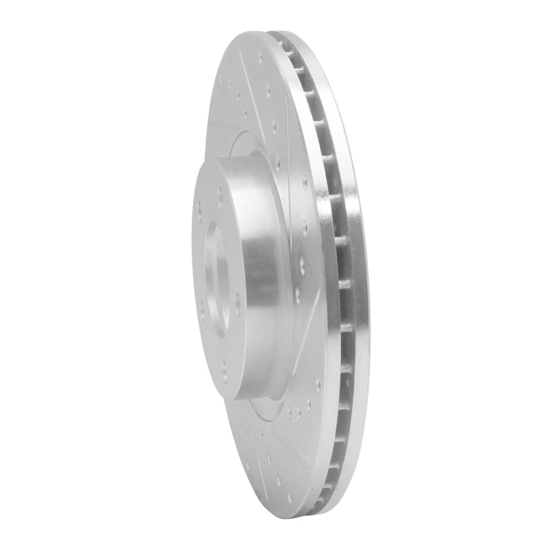 R1 04-15 Mazda 3 Front Right Drilled & Slotted Silver Brake Rotor-Brake Rotors - Slot & Drilled-Grocery Getter Performance
