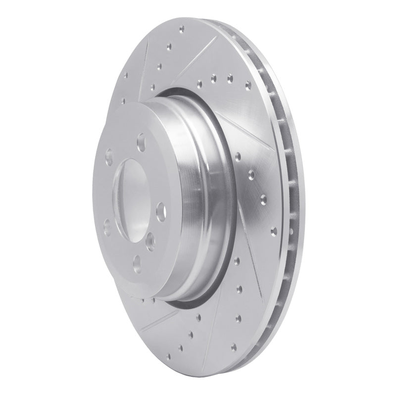 R1 05-08 BMW 760I Rear Left Drilled & Slotted Silver Brake Rotor-Brake Rotors - Slot & Drilled-Grocery Getter Performance