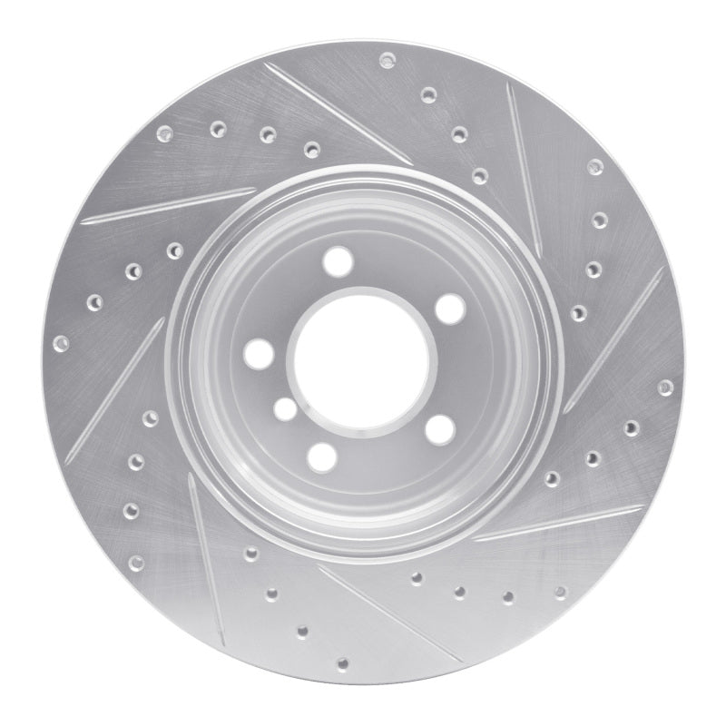 R1 05-08 BMW 760I Rear Left Drilled & Slotted Silver Brake Rotor-Brake Rotors - Slot & Drilled-Grocery Getter Performance