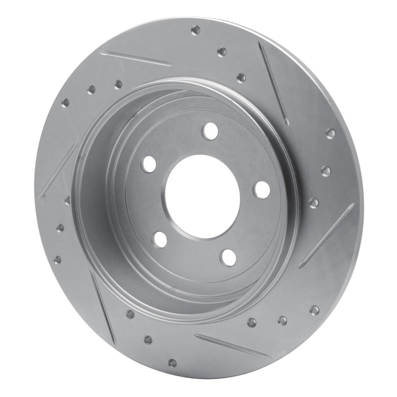 R1 05-08 Ford Escape Rear Left Drilled & Slotted Silver Brake Rotor-Brake Rotors - Slot & Drilled-Grocery Getter Performance