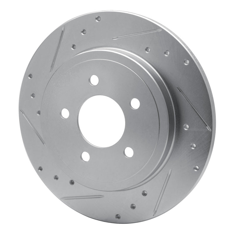 R1 05-08 Ford Escape Rear Left Drilled & Slotted Silver Brake Rotor-Brake Rotors - Slot & Drilled-Grocery Getter Performance