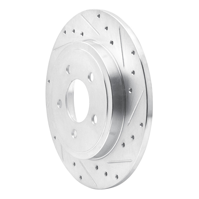 R1 05-08 Ford Escape Rear Right Drilled & Slotted Silver Brake Rotor-Brake Rotors - Slot & Drilled-Grocery Getter Performance
