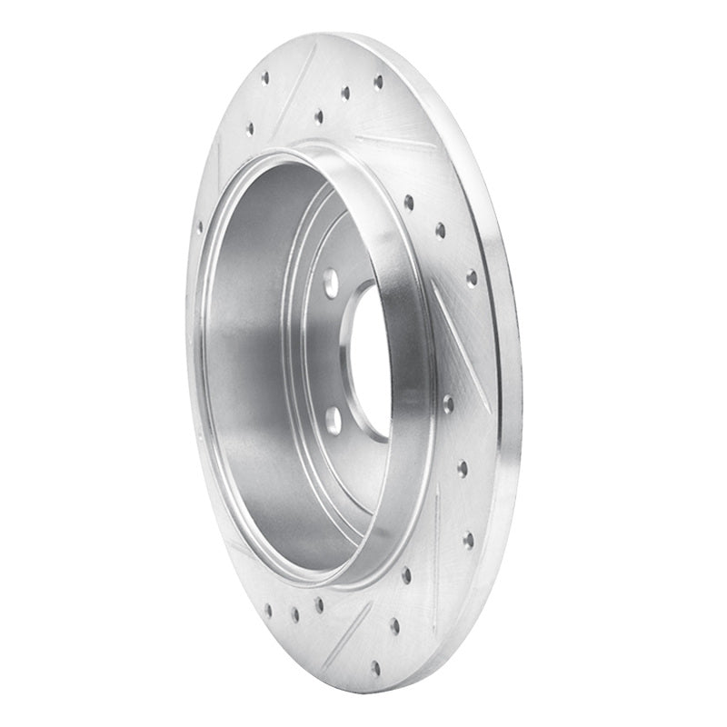 R1 05-08 Ford Escape Rear Right Drilled & Slotted Silver Brake Rotor-Brake Rotors - Slot & Drilled-Grocery Getter Performance
