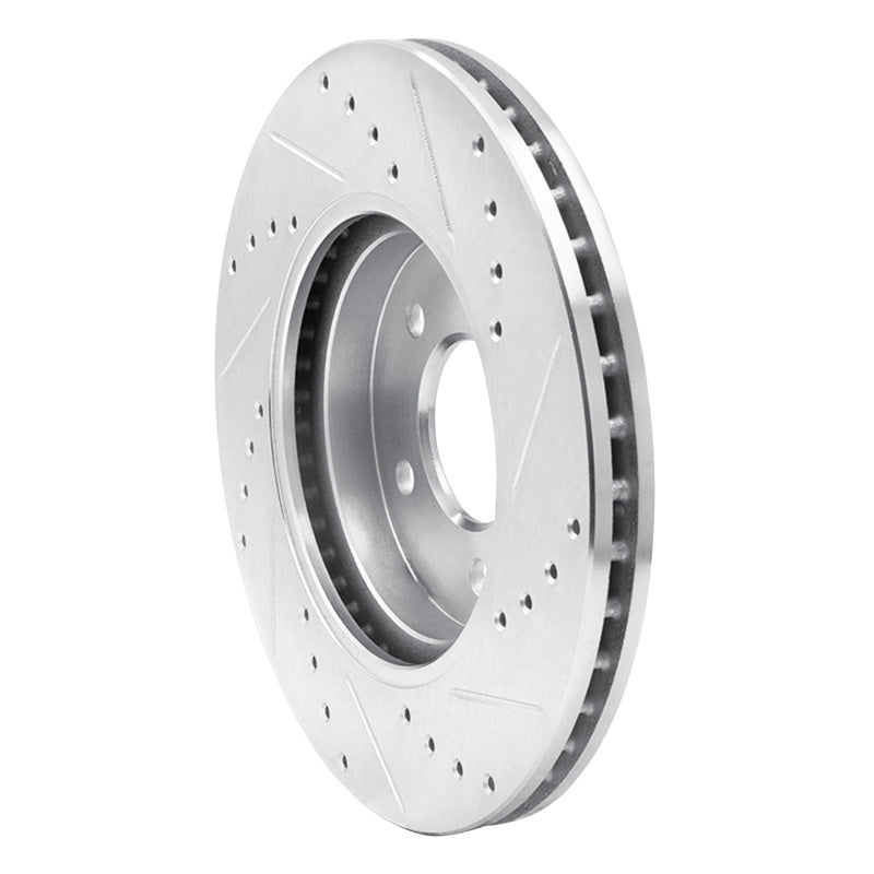 R1 05-12 Ford Escape Front Left Drilled & Slotted Silver Brake Rotor-Brake Rotors - Slot & Drilled-Grocery Getter Performance