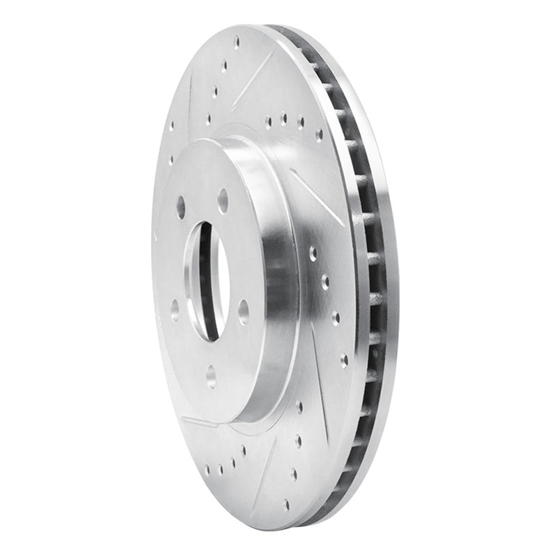 R1 05-12 Ford Escape Front Left Drilled & Slotted Silver Brake Rotor-Brake Rotors - Slot & Drilled-Grocery Getter Performance