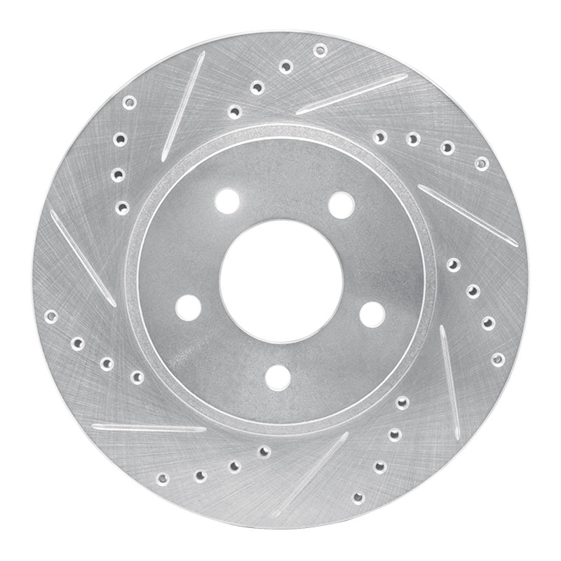 R1 05-12 Ford Escape Front Left Drilled & Slotted Silver Brake Rotor-Brake Rotors - Slot & Drilled-Grocery Getter Performance