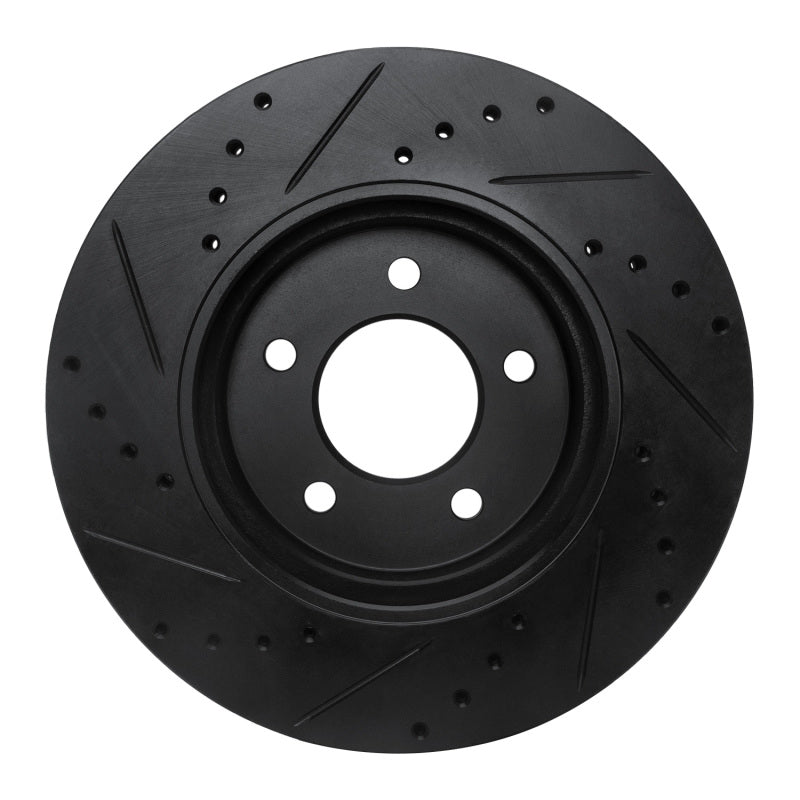 R1 05-12 Ford Escape Front Right Drilled & Slotted Black Brake Rotor-Brake Rotors - Slot & Drilled-Grocery Getter Performance