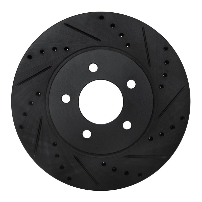 R1 05-12 Ford Escape Front Right Drilled & Slotted Black Brake Rotor-Brake Rotors - Slot & Drilled-Grocery Getter Performance