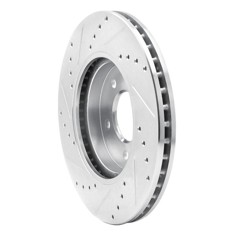 R1 05-12 Ford Escape Front Right Drilled & Slotted Silver Brake Rotor-Brake Rotors - Slot & Drilled-Grocery Getter Performance