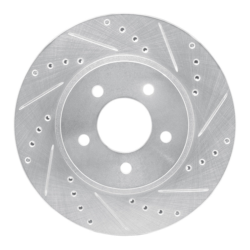 R1 05-12 Ford Escape Front Right Drilled & Slotted Silver Brake Rotor-Brake Rotors - Slot & Drilled-Grocery Getter Performance