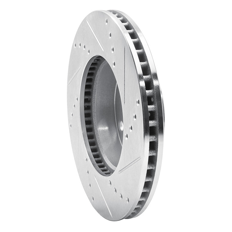 R1 05-15 Toyota Tacoma Front Left Drilled & Slotted Silver Brake Rotor-Brake Rotors - Slot & Drilled-Grocery Getter Performance