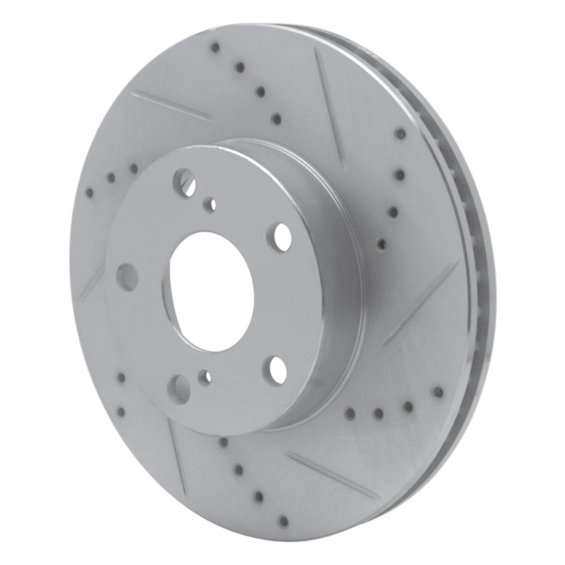 R1 05-15 Toyota Tacoma Front Right Drilled & Slotted Silver Brake Rotor-Brake Rotors - Slot & Drilled-Grocery Getter Performance