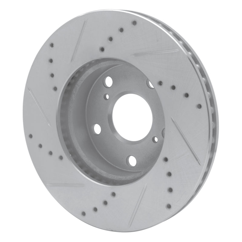 R1 05-15 Toyota Tacoma Front Right Drilled & Slotted Silver Brake Rotor-Brake Rotors - Slot & Drilled-Grocery Getter Performance
