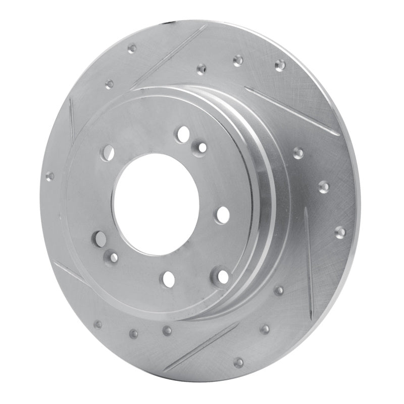 R1 05-20 Hyundai TUCSON Rear Left Drilled & Slotted Silver Brake Rotor-Brake Rotors - Slot & Drilled-Grocery Getter Performance
