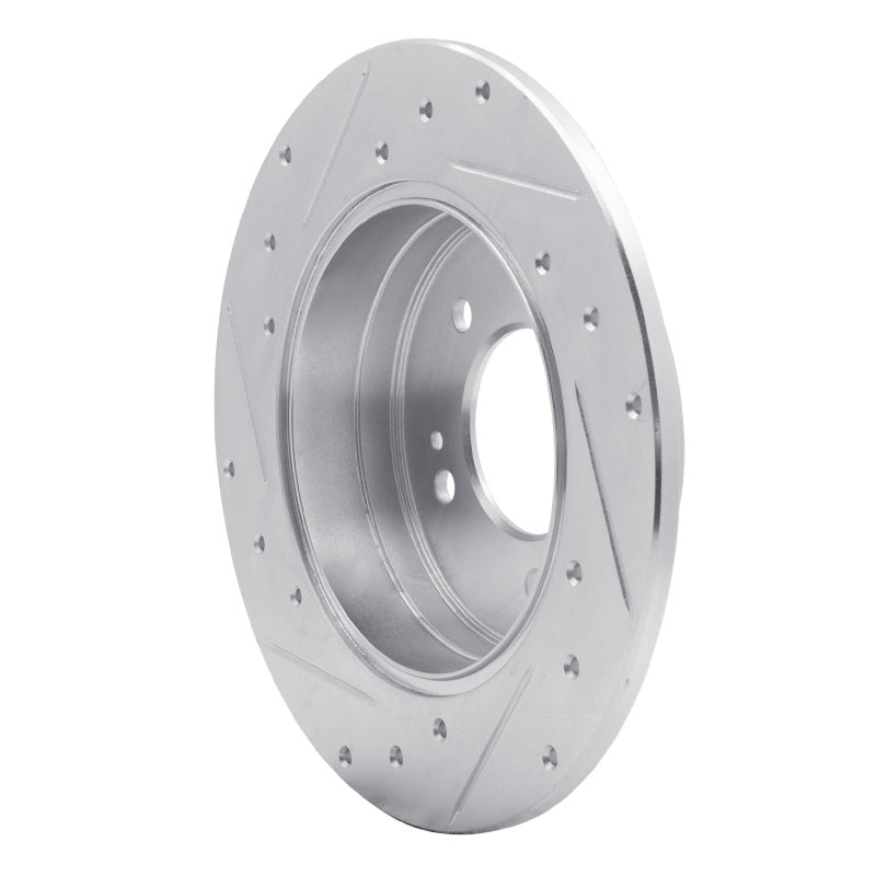 R1 05-20 Hyundai TUCSON Rear Right Drilled & Slotted Silver Brake Rotor-Brake Rotors - Slot & Drilled-Grocery Getter Performance