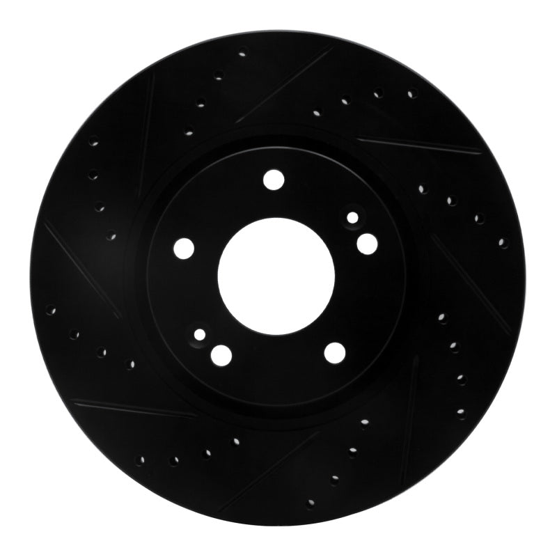 R1 05-24 Hyundai CRETA (Mexico) Front Left Drilled & Slotted Black Brake Rotor-Brake Rotors - Slot & Drilled-Grocery Getter Performance