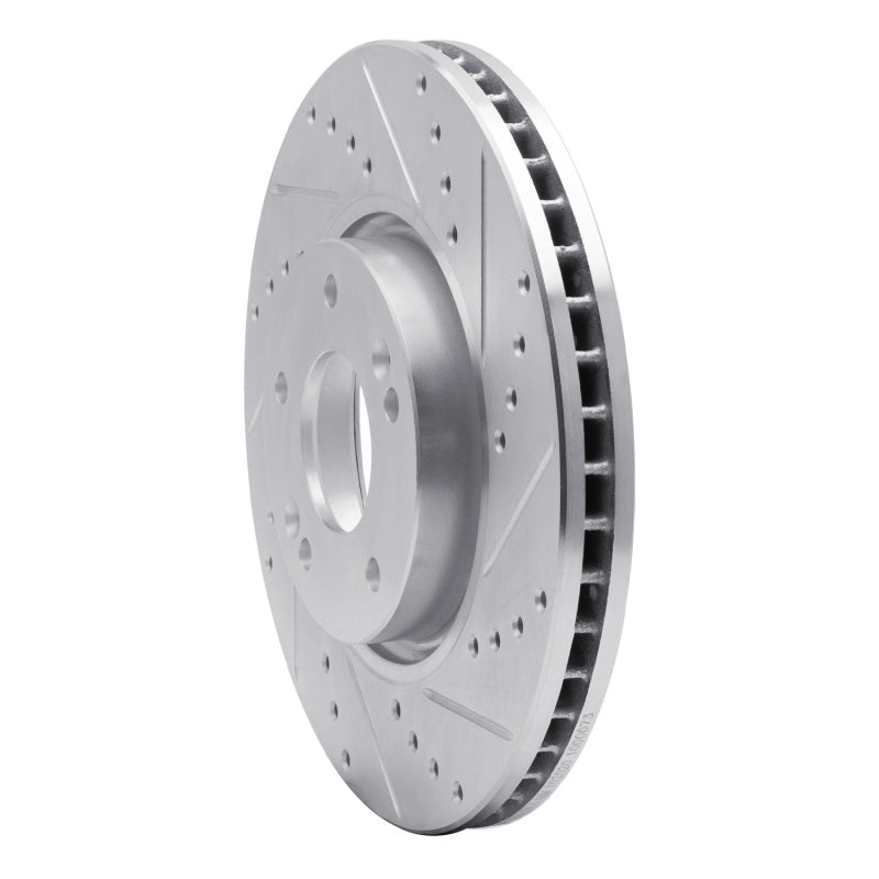 R1 05-24 Hyundai TUCSON Front Right Drilled & Slotted Silver Brake Rotor-Brake Rotors - Slot & Drilled-Grocery Getter Performance