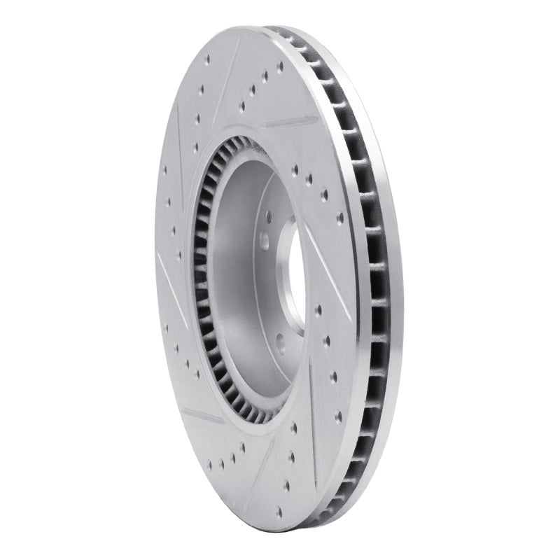 R1 05-24 Hyundai TUCSON Front Right Drilled & Slotted Silver Brake Rotor-Brake Rotors - Slot & Drilled-Grocery Getter Performance