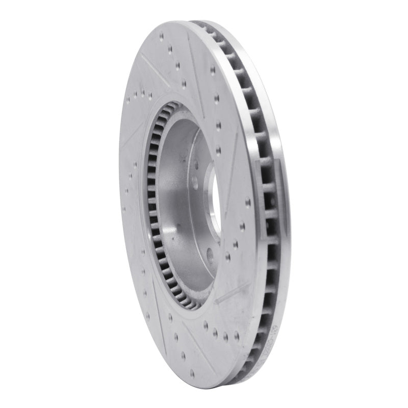 R1 05-24 Hyundai Veloster Front Left Drilled & Slotted Silver Brake Rotor-Brake Rotors - Slot & Drilled-Grocery Getter Performance