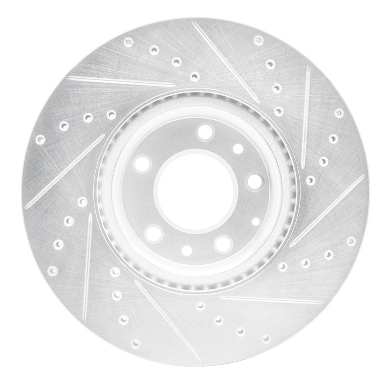 R1 06-07 Mazda 6 Front Left Drilled & Slotted Silver Brake Rotor-Brake Rotors - Slot & Drilled-Grocery Getter Performance