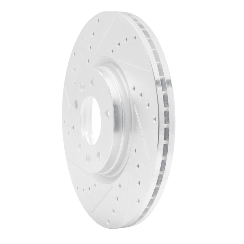 R1 06-07 Mazda 6 Front Left Drilled & Slotted Silver Brake Rotor-Brake Rotors - Slot & Drilled-Grocery Getter Performance