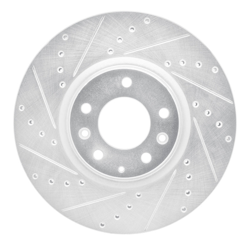 R1 06-07 Mazda 6 Front Left Drilled & Slotted Silver Brake Rotor-Brake Rotors - Slot & Drilled-Grocery Getter Performance