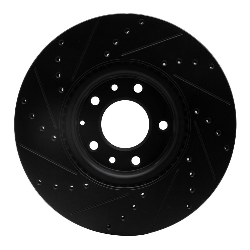 R1 06-07 Mazda 6 Front Right Drilled & Slotted Black Brake Rotor-Brake Rotors - Slot & Drilled-Grocery Getter Performance