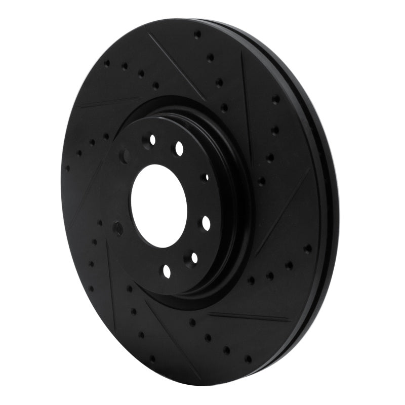 R1 06-07 Mazda 6 Front Right Drilled & Slotted Black Brake Rotor-Brake Rotors - Slot & Drilled-Grocery Getter Performance
