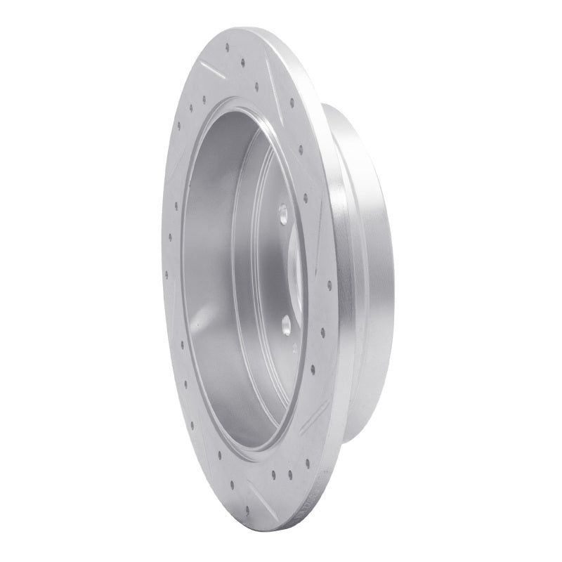 R1 06-09 Hyundai AZERA Rear Left Drilled & Slotted Silver Brake Rotor-Brake Rotors - Slot & Drilled-Grocery Getter Performance