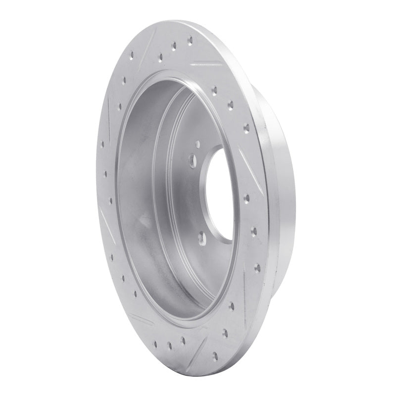 R1 06-09 Hyundai AZERA Rear Right Drilled & Slotted Silver Brake Rotor-Brake Rotors - Slot & Drilled-Grocery Getter Performance