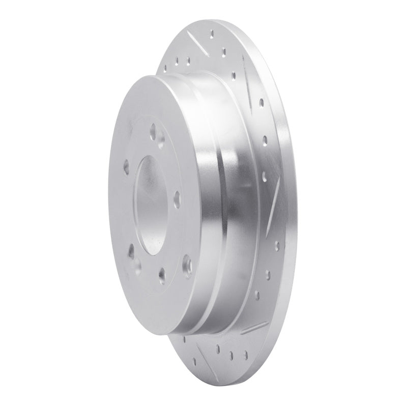 R1 06-09 Hyundai AZERA Rear Right Drilled & Slotted Silver Brake Rotor-Brake Rotors - Slot & Drilled-Grocery Getter Performance