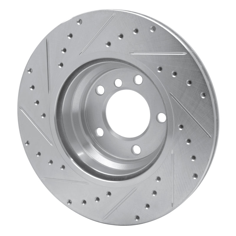 R1 06-12 BMW 330I Front Right Drilled & Slotted Silver Brake Rotor-Brake Rotors - Slot & Drilled-Grocery Getter Performance