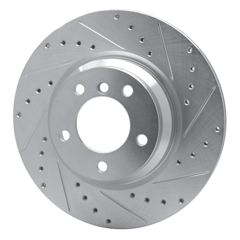 R1 06-12 BMW 330I Front Right Drilled & Slotted Silver Brake Rotor-Brake Rotors - Slot & Drilled-Grocery Getter Performance