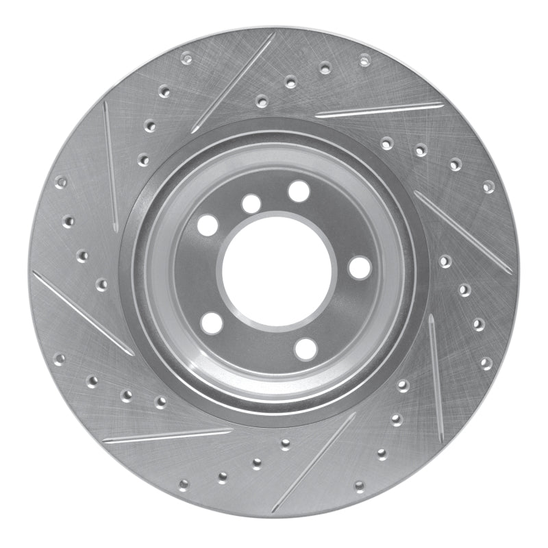 R1 06-12 BMW 330I Front Right Drilled & Slotted Silver Brake Rotor-Brake Rotors - Slot & Drilled-Grocery Getter Performance
