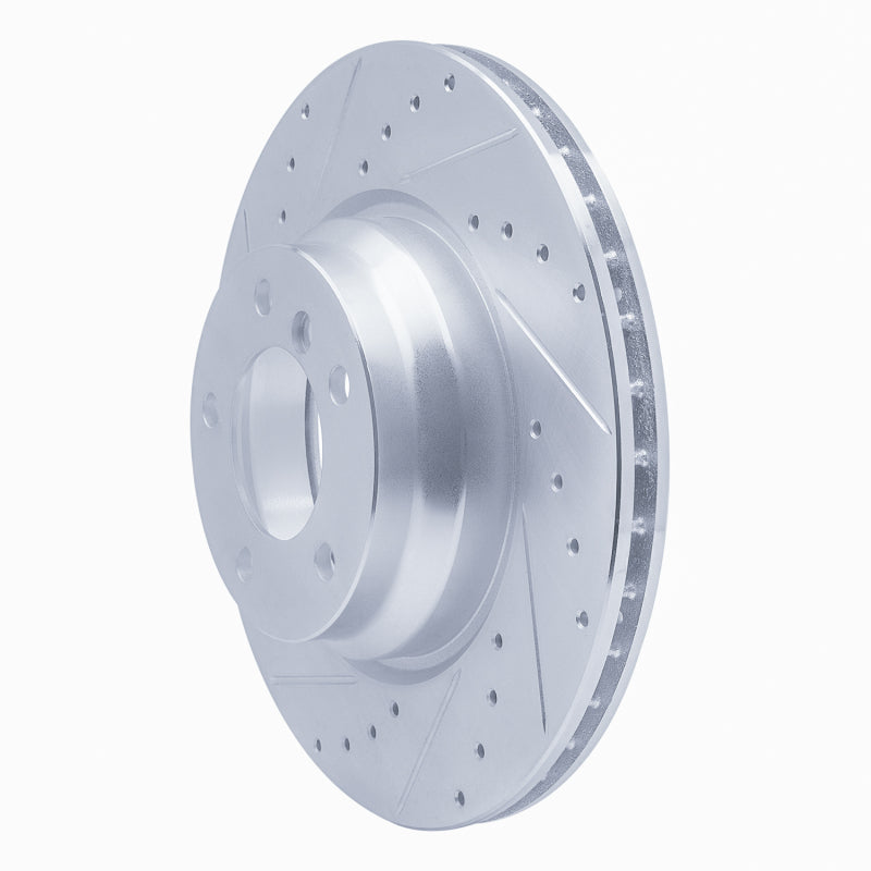R1 06-12 BMW 330XI Front Left Drilled & Slotted Silver Brake Rotor-Brake Rotors - Slot & Drilled-Grocery Getter Performance