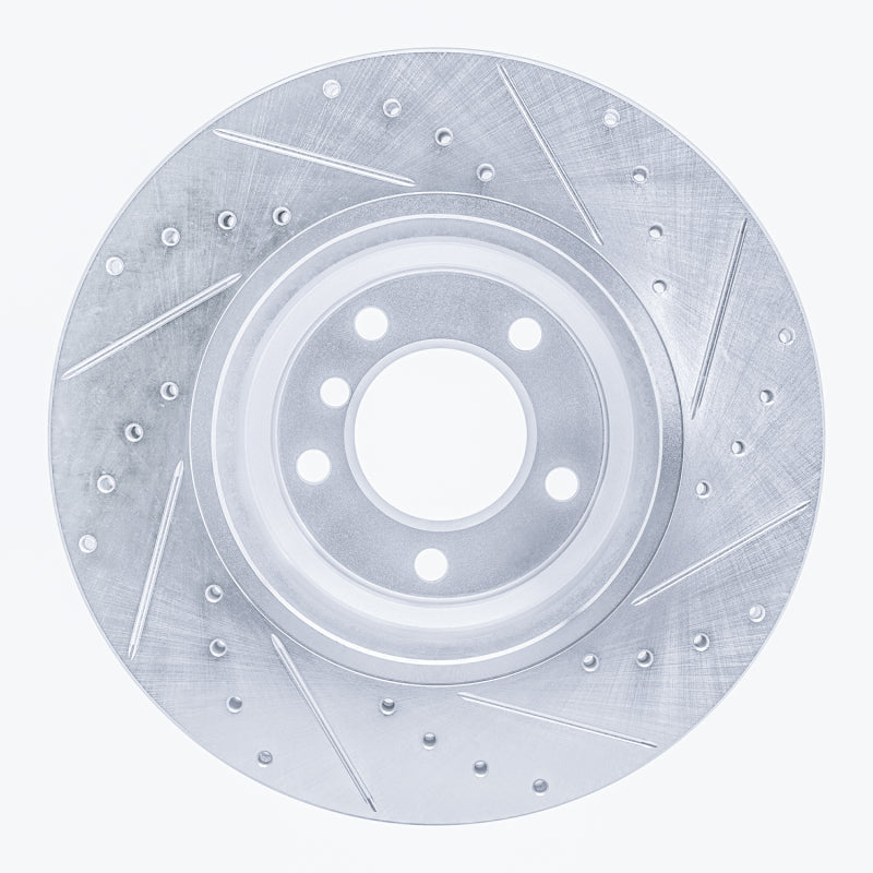 R1 06-12 BMW 330XI Front Left Drilled & Slotted Silver Brake Rotor-Brake Rotors - Slot & Drilled-Grocery Getter Performance