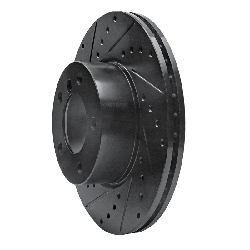 R1 06-13 BMW 125i (Mexico) Front Left Drilled & Slotted Black Brake Rotor-Brake Rotors - Slot & Drilled-Grocery Getter Performance