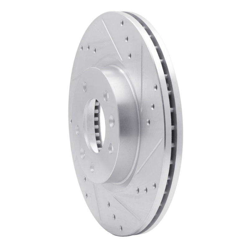 R1 06-13 Ford Fusion Front Right Drilled & Slotted Silver Brake Rotor-Brake Rotors - Slot & Drilled-Grocery Getter Performance