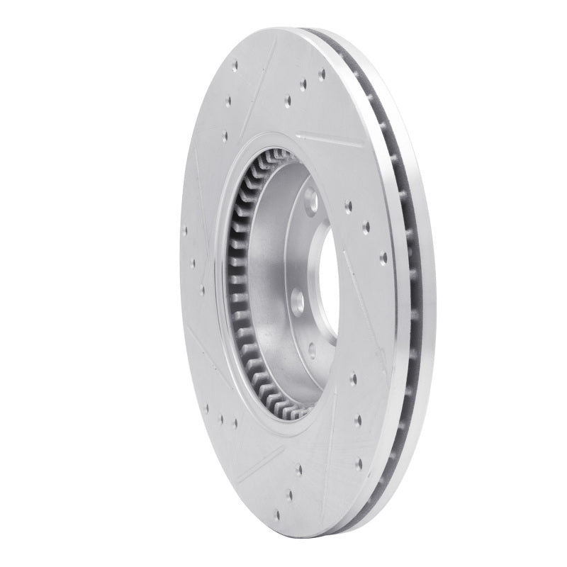 R1 06-13 Ford Fusion Front Right Drilled & Slotted Silver Brake Rotor-Brake Rotors - Slot & Drilled-Grocery Getter Performance