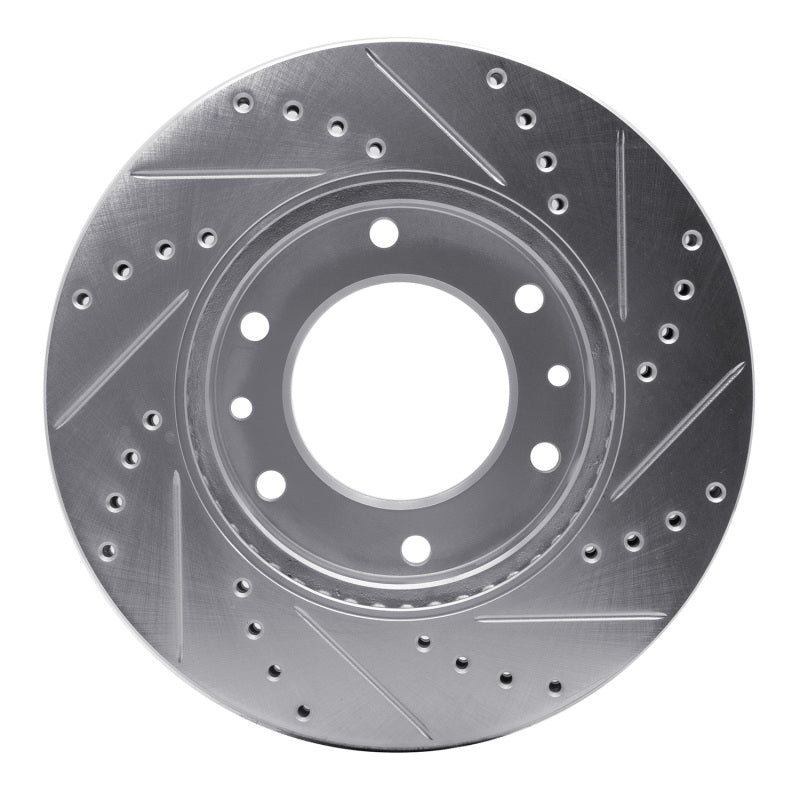R1 06-14 Hyundai Entourage Front Left Drilled & Slotted Silver Brake Rotor-Brake Rotors - Slot & Drilled-Grocery Getter Performance