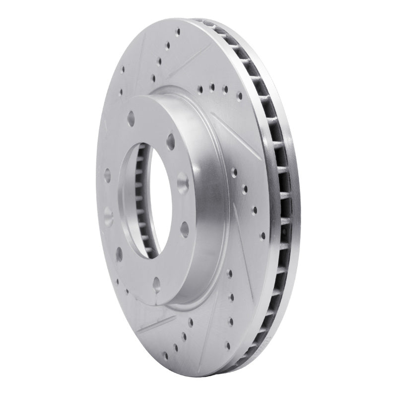 R1 06-14 Hyundai Entourage Front Left Drilled & Slotted Silver Brake Rotor-Brake Rotors - Slot & Drilled-Grocery Getter Performance