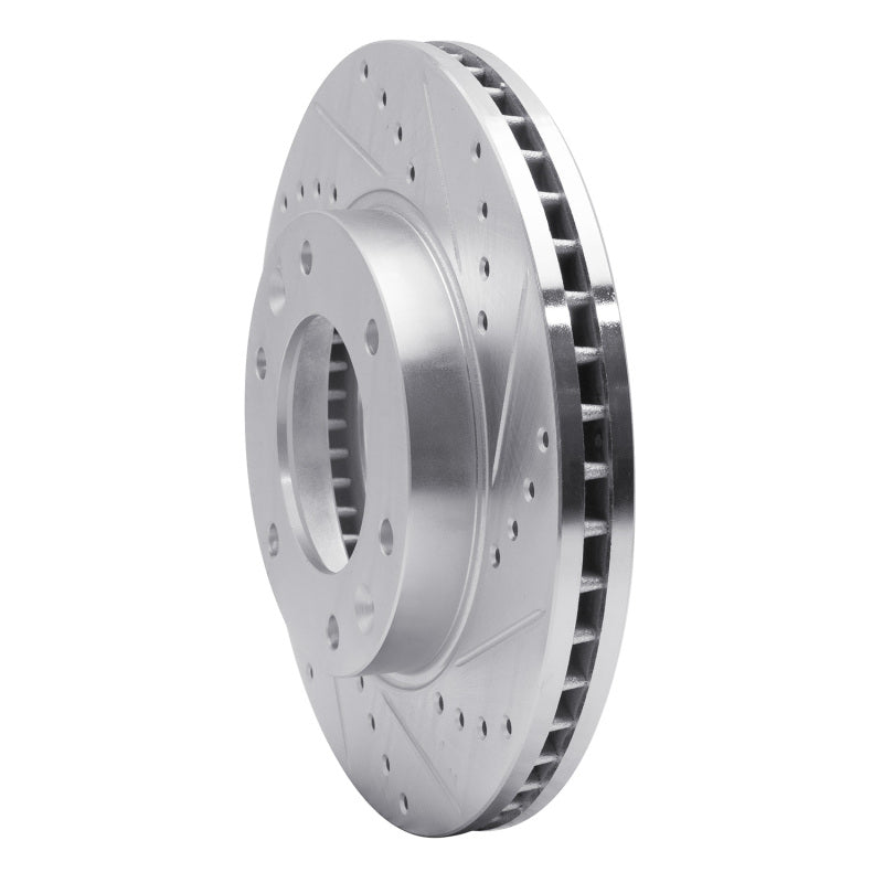 R1 06-14 Hyundai Entourage Front Right Drilled & Slotted Silver Brake Rotor-Brake Rotors - Slot & Drilled-Grocery Getter Performance