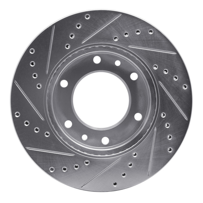 R1 06-14 Hyundai Entourage Front Right Drilled & Slotted Silver Brake Rotor-Brake Rotors - Slot & Drilled-Grocery Getter Performance