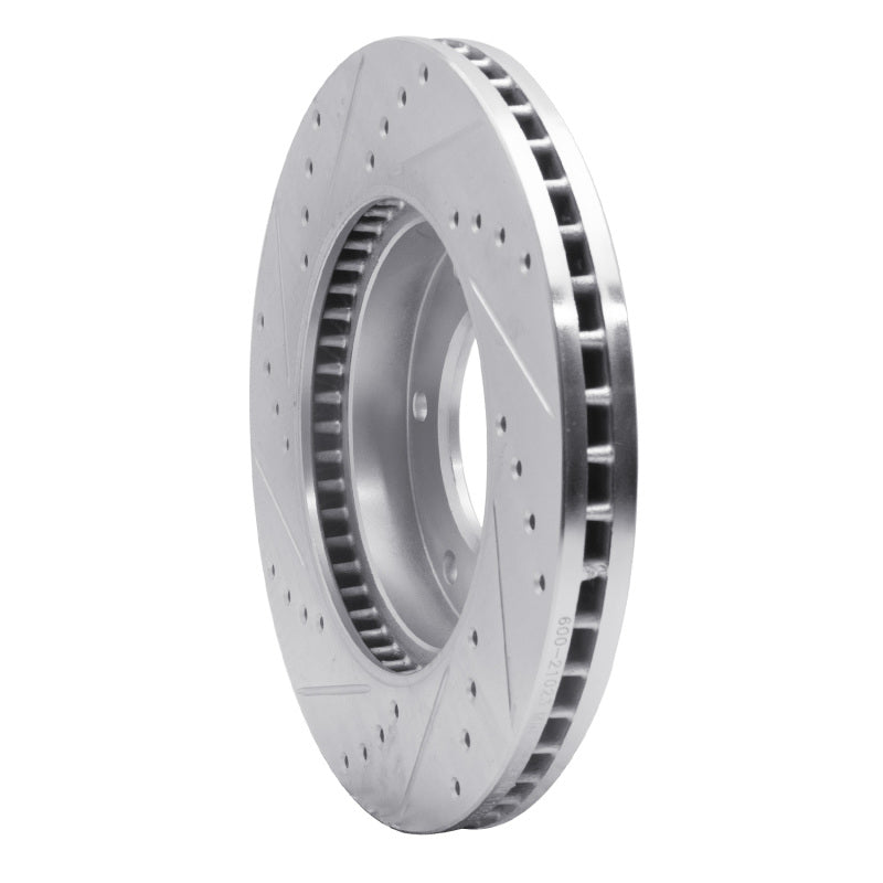 R1 06-14 Hyundai Entourage Front Right Drilled & Slotted Silver Brake Rotor-Brake Rotors - Slot & Drilled-Grocery Getter Performance